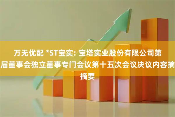 万无优配 *ST宝实: 宝塔实业股份有限公司第十届董事会独立董事专门会议第十五次会议决议内容摘要